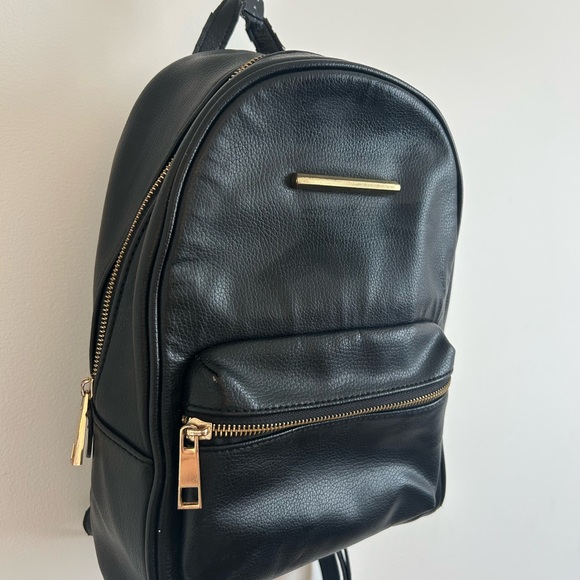 Call It Spring Black Mini Backpack with Gold Hardware - Picture 2 of 6